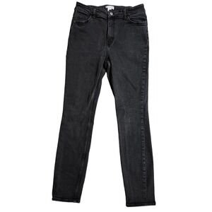 HM Womens High Waisted Skinny Jeans Washed Black Stretch Size 12 0573085 4